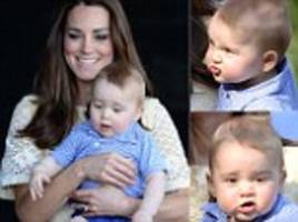 No more Grumpy George! Baby prince shows his many faces and even cracks a smile during visit to Sydney zoo